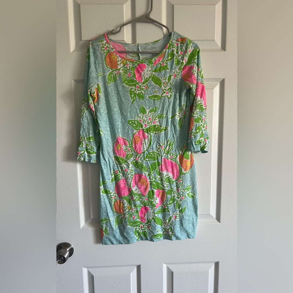 Lilly Pulitzer Floral Long Sleeve Dress - Green and Pink